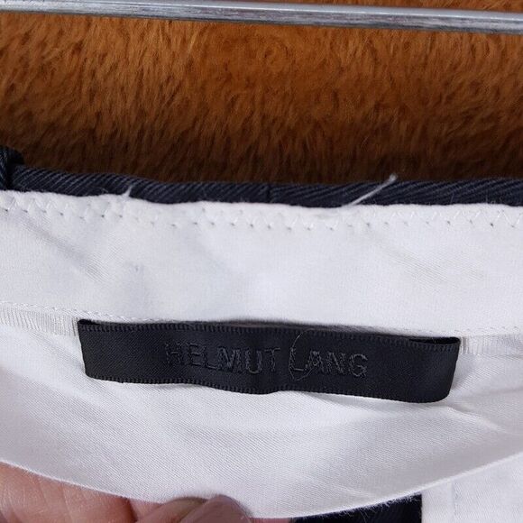 HELMUT LANG Pants Womens Size 2 Black Straight Leg Classic Chino Faded Cotton - Picture 4 of 10